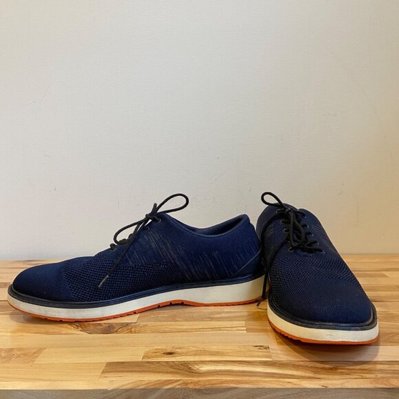 Swims Mens Navy Blue Knit Lace-Up Sneakers With White & Orange Sole Oxford 10 - Picture 6 of 14